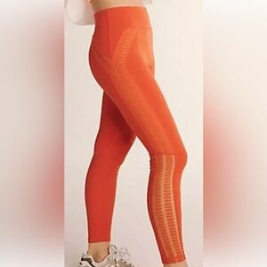 NWOT! FREE PEOPLE Movement Desert Renegade Mandarin Red Orange Sheer Legging -XS